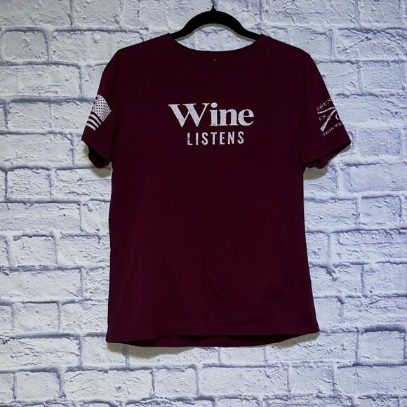 Grunt Style Women's Wine Listens Crewneck T-Shirt - Picture 9 of 11